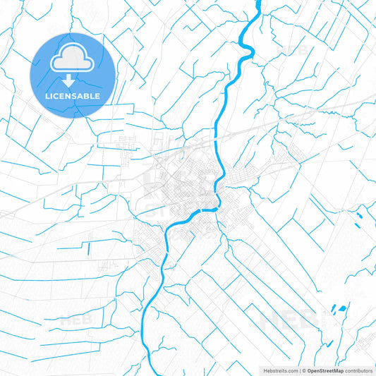 Saint-Hyacinthe, Canada PDF vector map with water in focus
