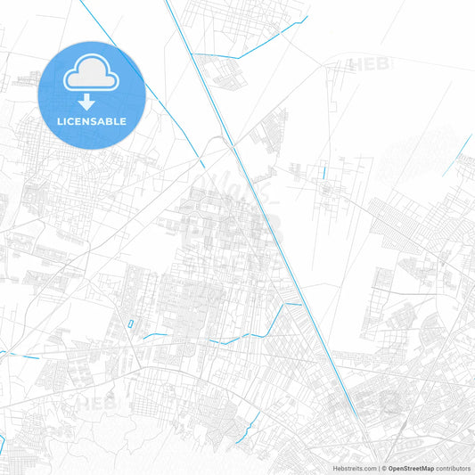 San Pablo de las Salinas, Mexico PDF vector map with water in focus