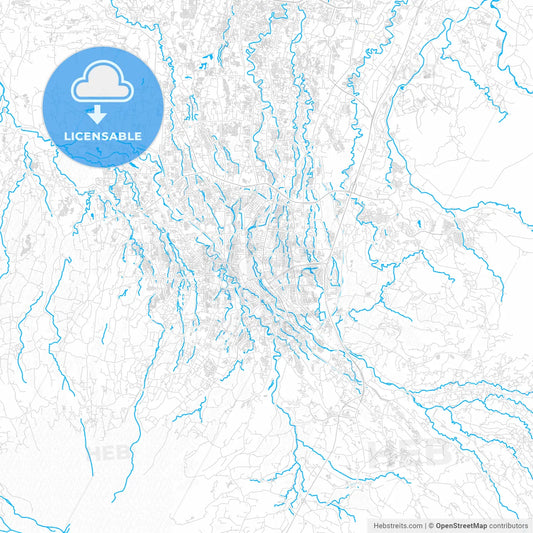 Bogor, Indonesia PDF vector map with water in focus