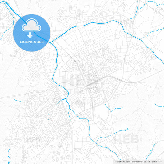 Anyang, South Korea PDF vector map with water in focus