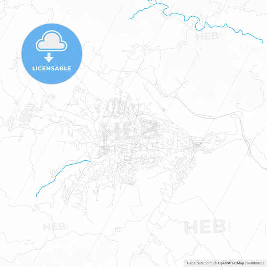 Medea, Algeria PDF vector map with water in focus
