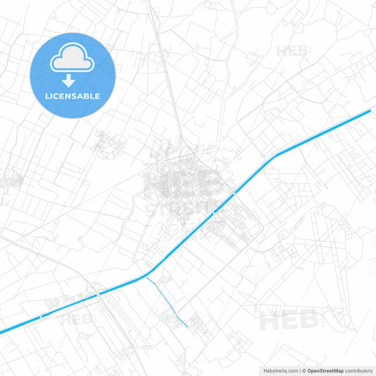 Bilbays, Egypt PDF vector map with water in focus