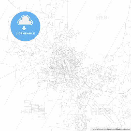 Al Jadid, Libya PDF vector map with water in focus