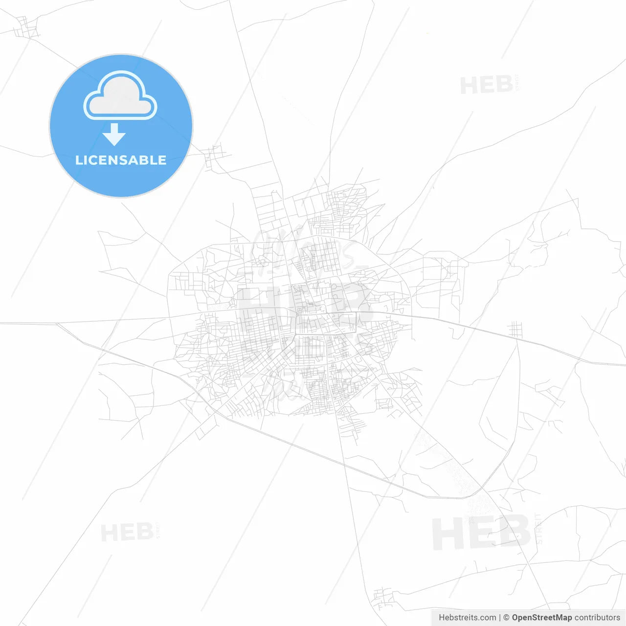 Azare, Nigeria Pdf Vector Map With Water In Focus – HEBSTREITS
