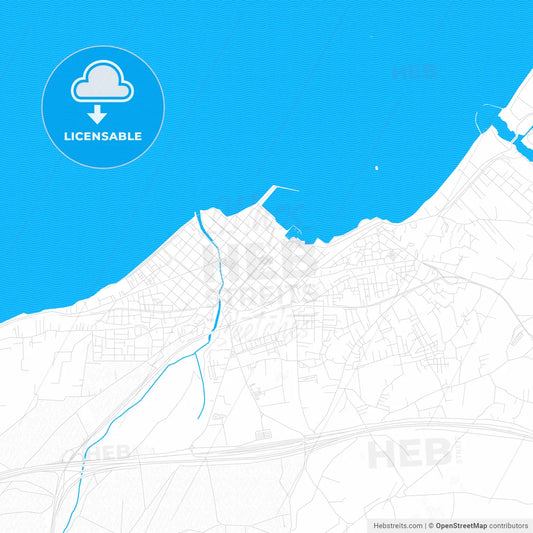 Corinth, Greece PDF vector map with water in focus