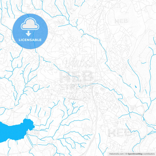 Varese, Italy PDF vector map with water in focus