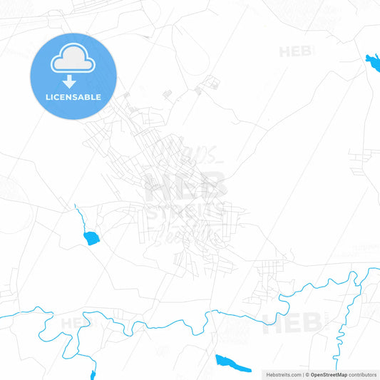Sorokyne, Ukraine PDF vector map with water in focus