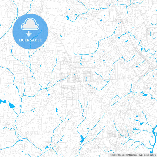 Smyrna, Georgia, United States, PDF vector map with water in focus