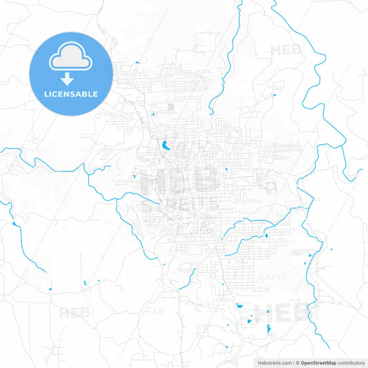 Bento Goncalves, Brazil PDF vector map with water in focus