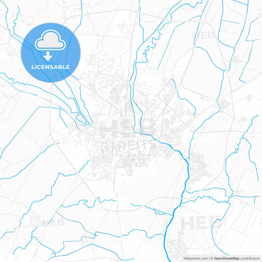 Al Fayyum, Egypt PDF vector map with water in focus