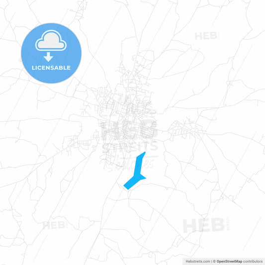 Igboho, Nigeria PDF vector map with water in focus