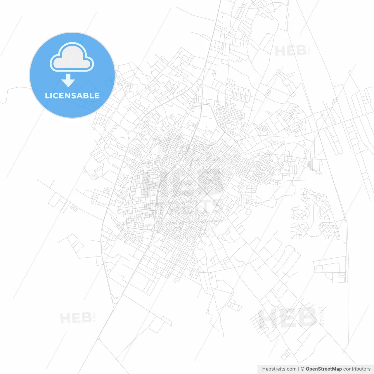 Ajdabiya, Libya PDF vector map with water in focus