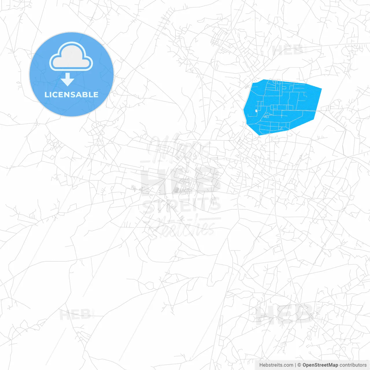 Nsukka, Nigeria PDF vector map with water in focus