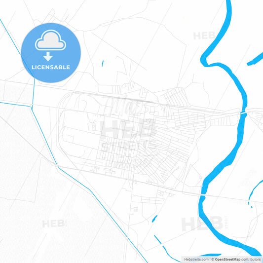 Yevlakh, Azerbaijan PDF vector map with water in focus