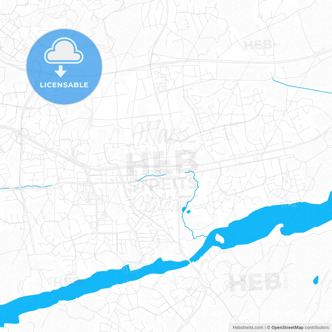 Kaarina, Finland PDF vector map with water in focus