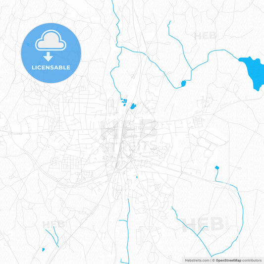 Ski, Norway PDF vector map with water in focus