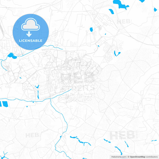 Jastrzębie Zdrój, Poland PDF vector map with water in focus