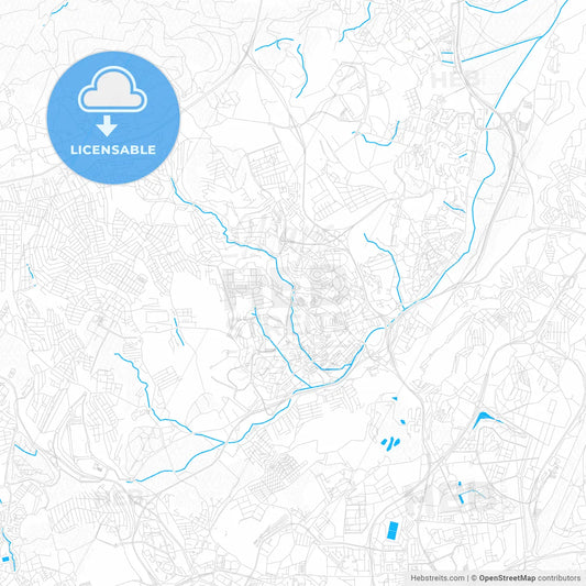 Odivelas, Portugal PDF vector map with water in focus