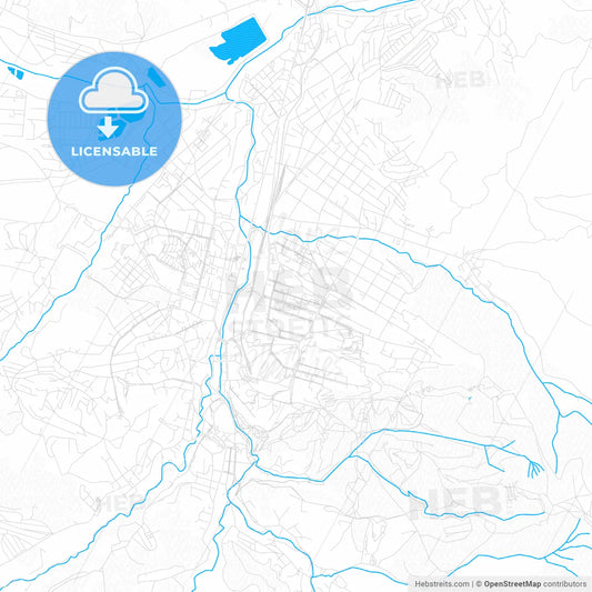 Kislovodsk, Russia PDF vector map with water in focus