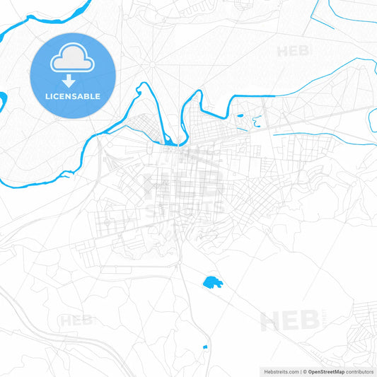 Aranjuez, Spain PDF vector map with water in focus