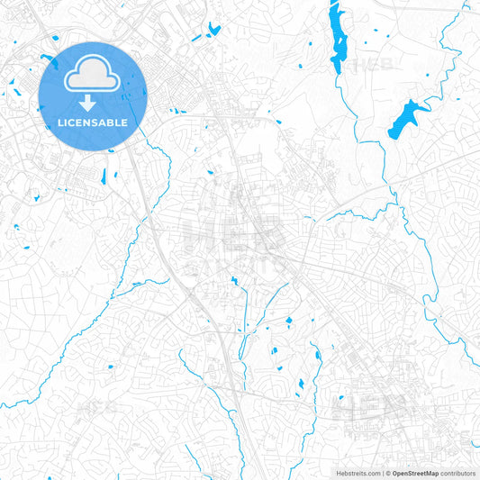 Rockville, Maryland, United States, PDF vector map with water in focus
