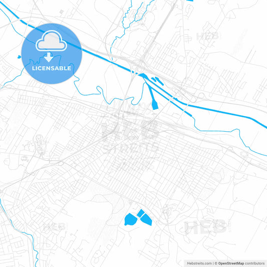 Utica, New York, United States, PDF vector map with water in focus