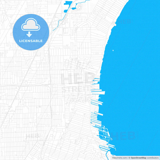 St. Clair Shores, Michigan, United States, PDF vector map with water in focus