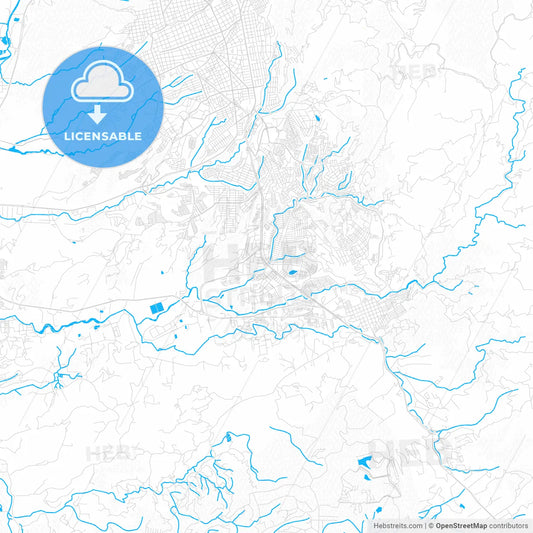 Floridablanca, Colombia PDF vector map with water in focus