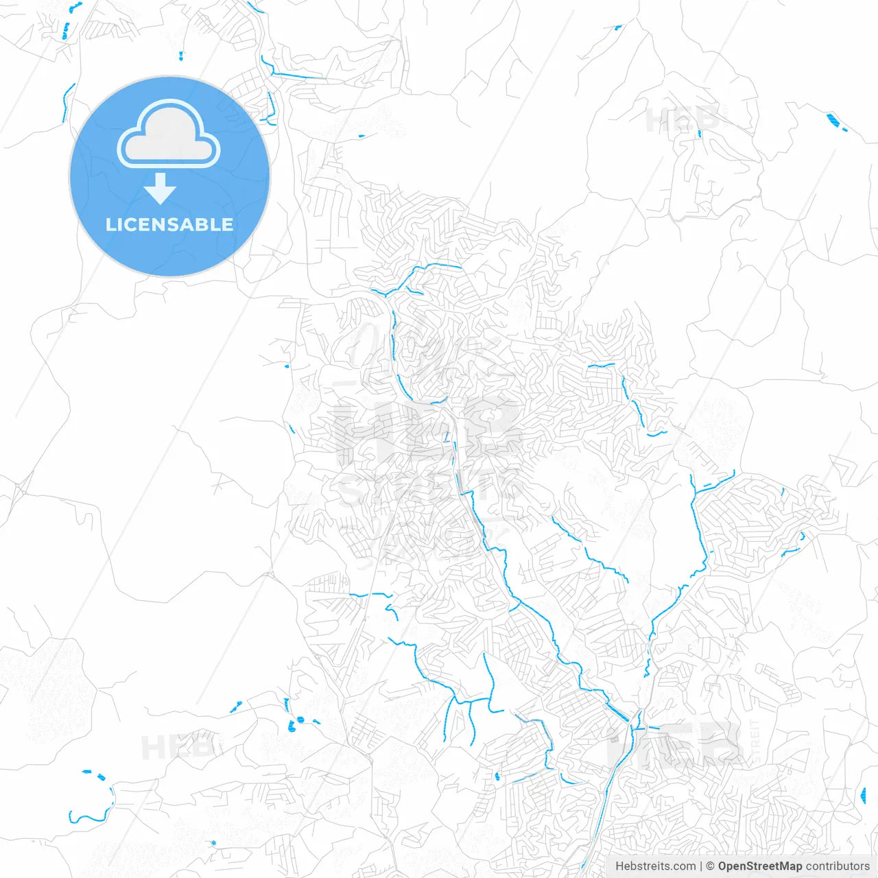 Francisco Morato, Brazil PDF vector map with water in focus