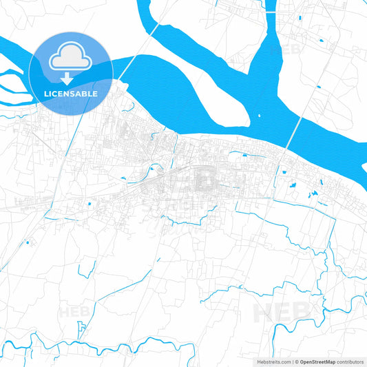 Patna, India PDF vector map with water in focus