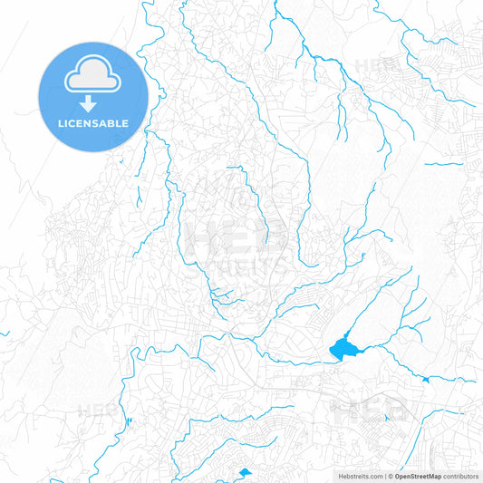 Blantyre, Malawi PDF vector map with water in focus