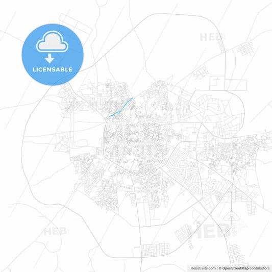 Katsina, Nigeria PDF vector map with water in focus