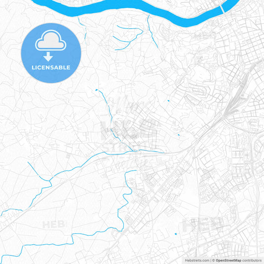 Leonding, Austria PDF vector map with water in focus