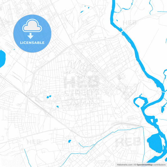 Babruysk, Belarus PDF vector map with water in focus