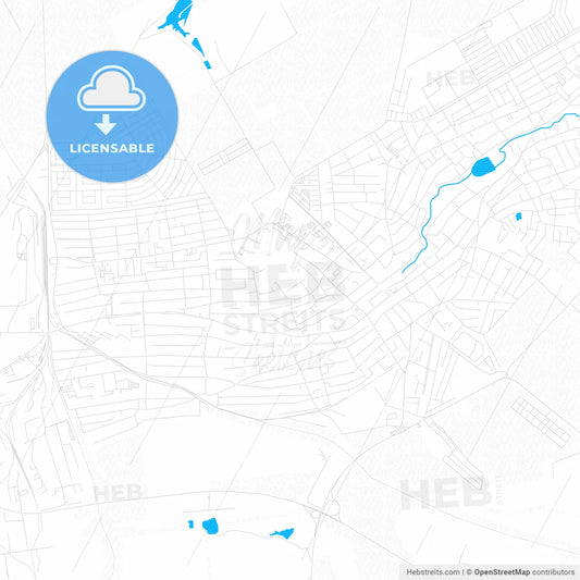 Mikhaylovsk, Russia PDF vector map with water in focus