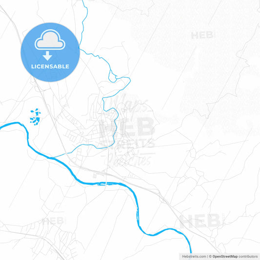Aleksinac, Serbia PDF vector map with water in focus