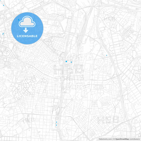 Chamartín, Spain PDF vector map with water in focus