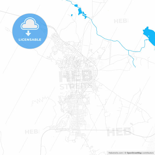 Milas, Turkey PDF vector map with water in focus