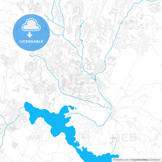 San Miguel Petapa, Guatemala PDF vector map with water in focus