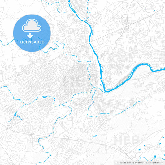 Allentown, Pennsylvania, United States, PDF vector map with water in focus
