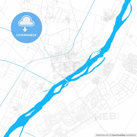 Bani Suwayf, Egypt PDF vector map with water in focus