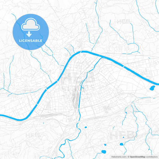 Innsbruck, Austria PDF vector map with water in focus
