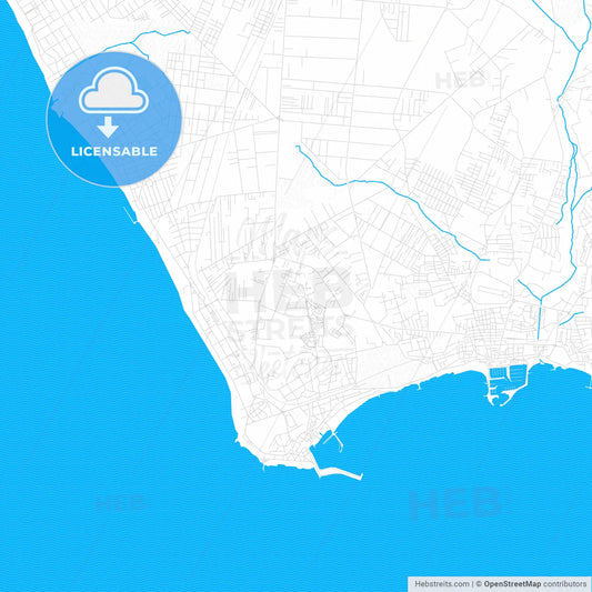 Anzio, Italy PDF vector map with water in focus