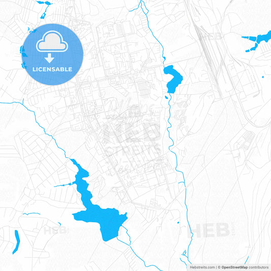 Zheleznogorsk, Russia PDF vector map with water in focus