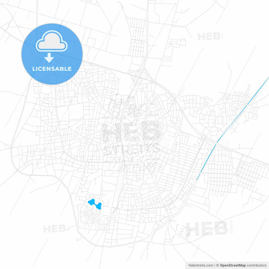 İnegöl, Turkey PDF vector map with water in focus