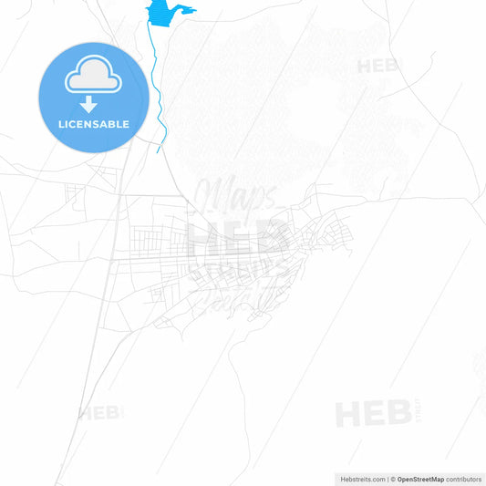 Bucak, Turkey PDF vector map with water in focus