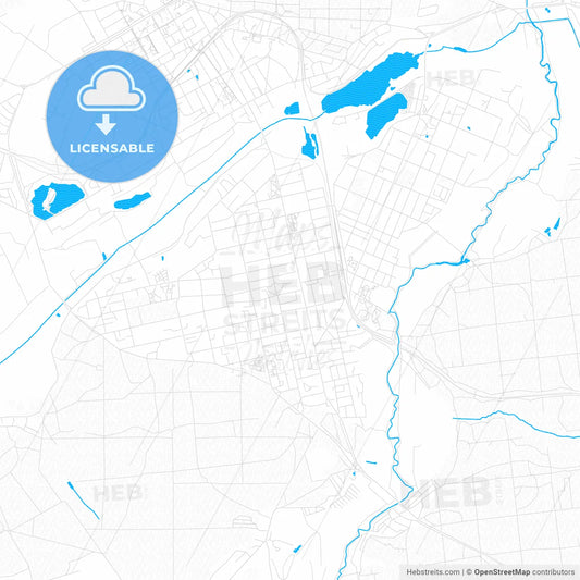 Irpin, Ukraine PDF vector map with water in focus