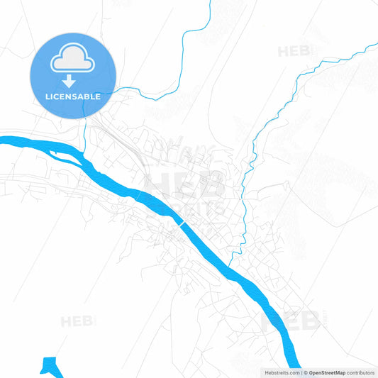Mohyliv-Podilskyi, Ukraine PDF vector map with water in focus