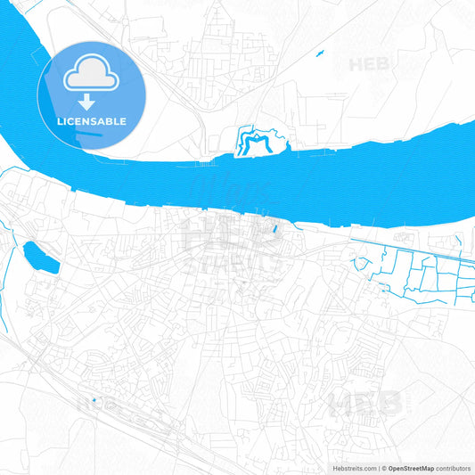 Gravesend, England PDF vector map with water in focus