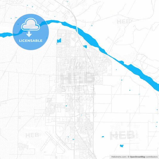 Santa Maria, California, United States, PDF vector map with water in focus